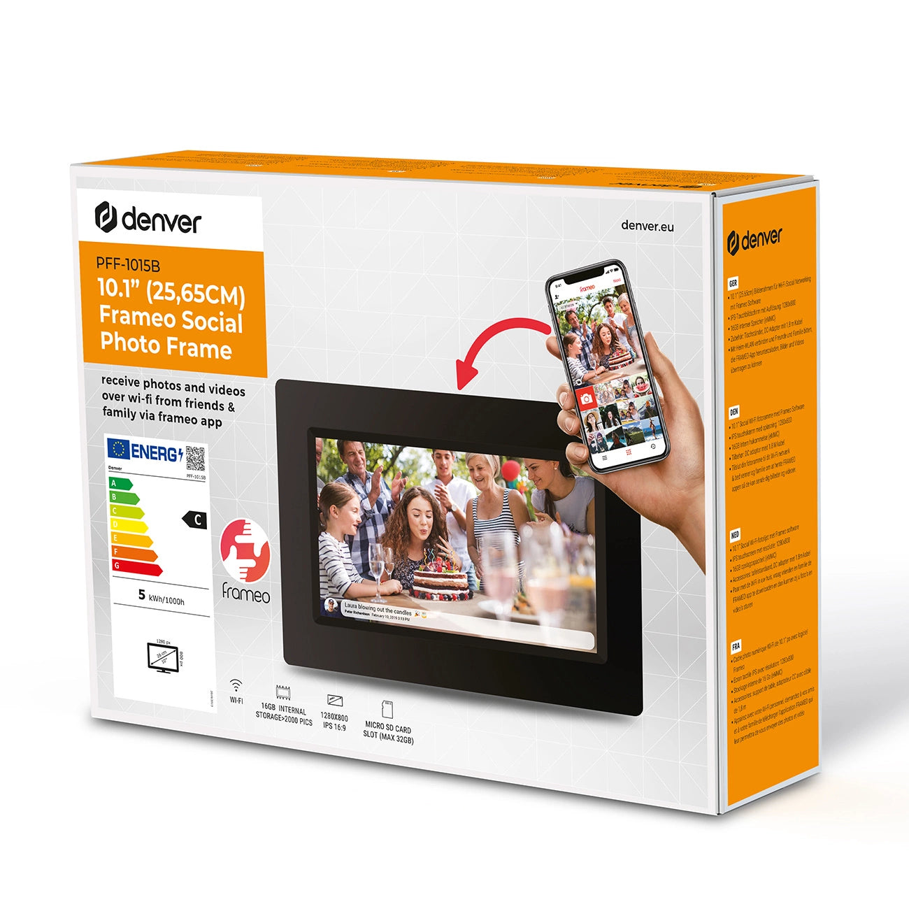 Denver Frameo PFF-1015B 10.1" Digital Frame - Black_6