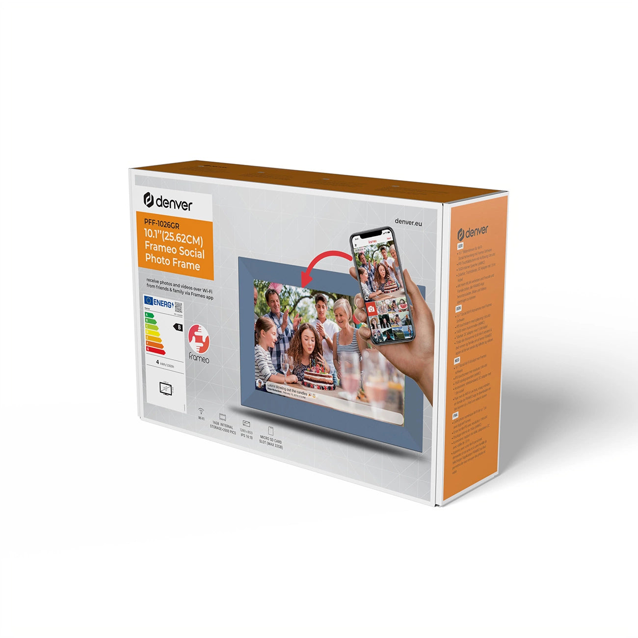 Denver Frameo PFF-1026GR 10.1" Digital Frame - Gray_6