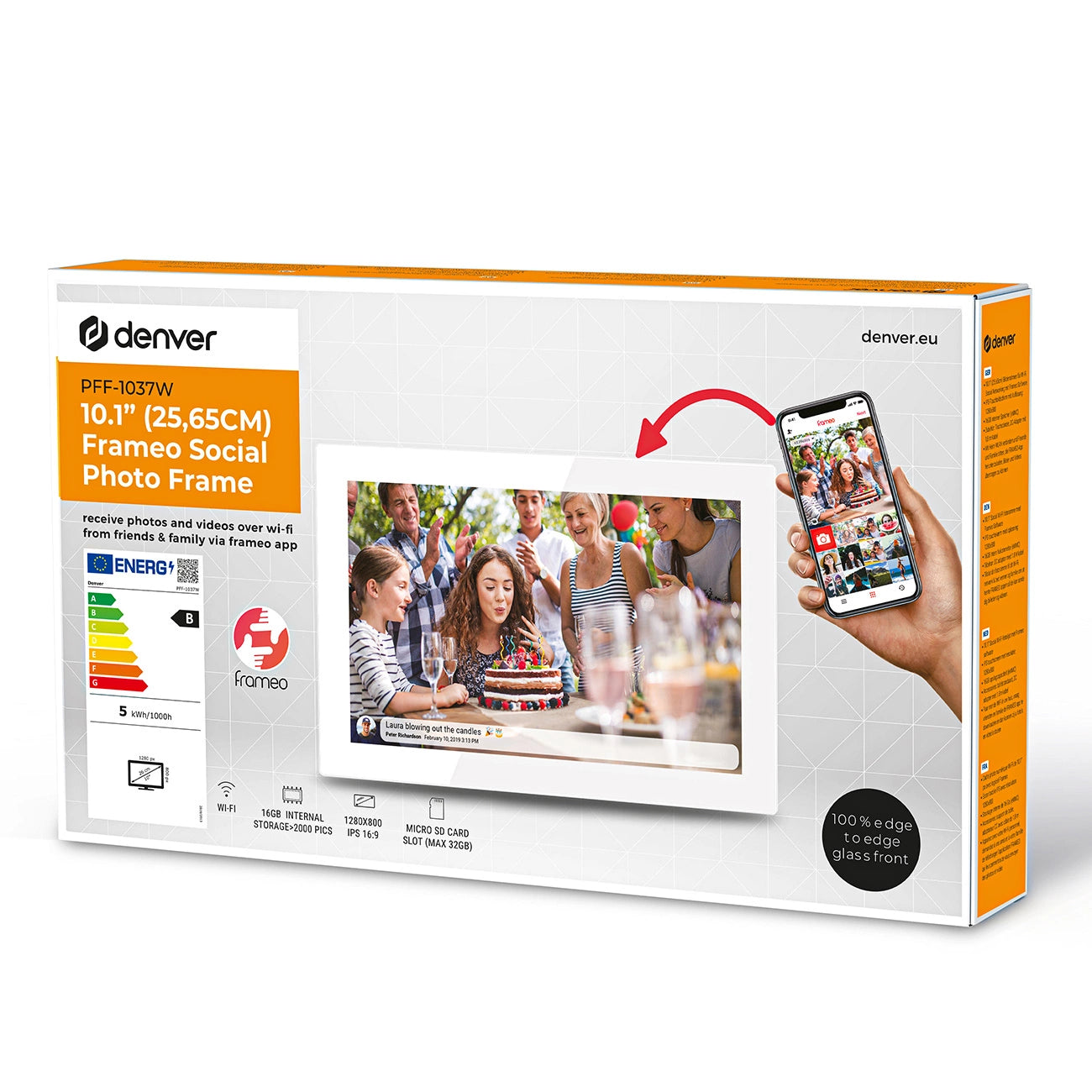 Denver Frameo PFF-1037W 10.1" Digital Frame - White_10