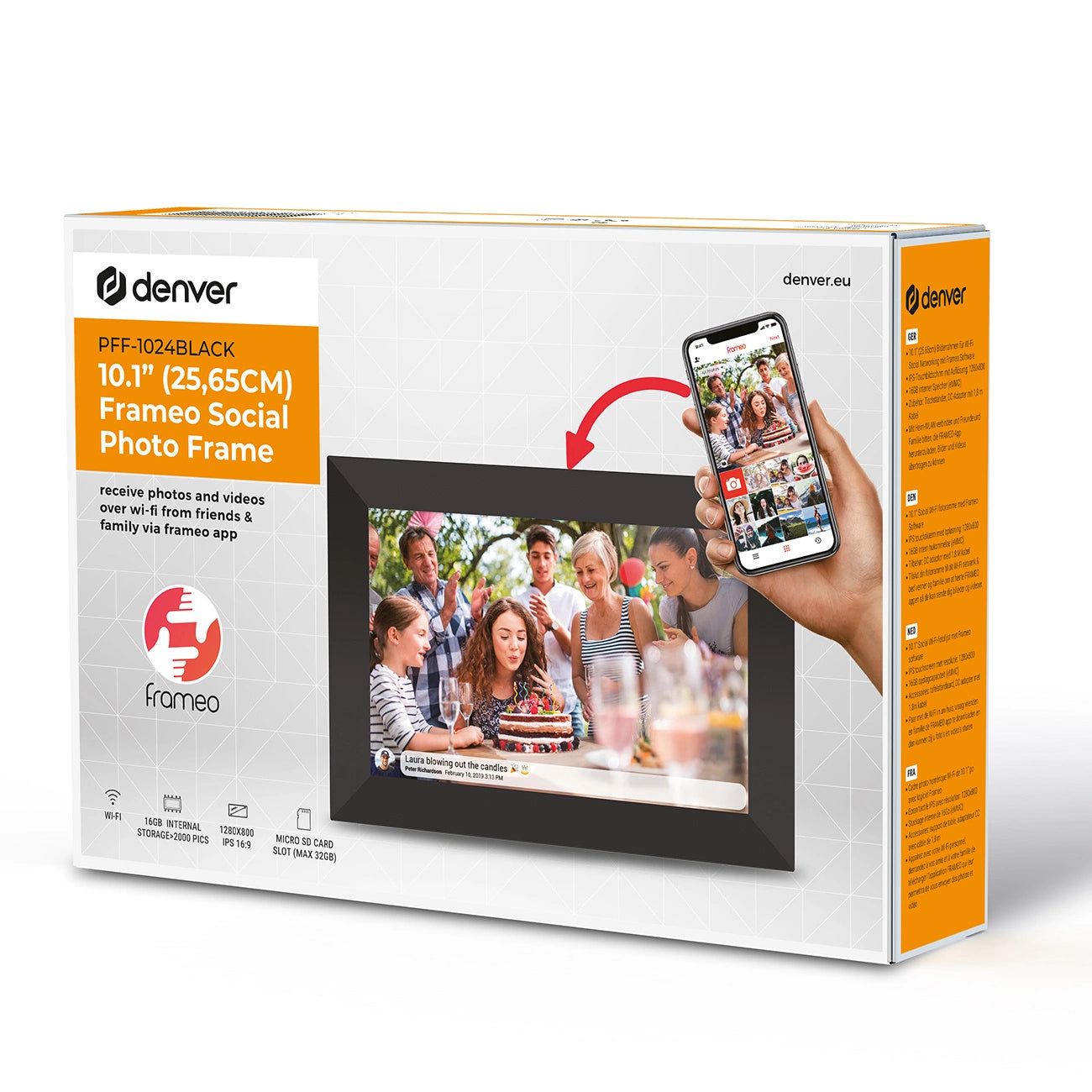 Denver Frameo PFF-1024B 10.1" Digital Frame - Black_7