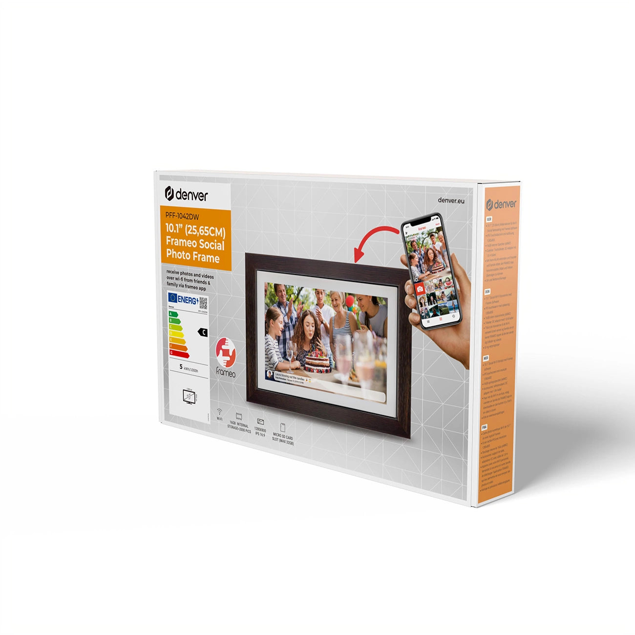 Denver Frameo PFF-1042DW 10.1" Digital Frame - Brown_7