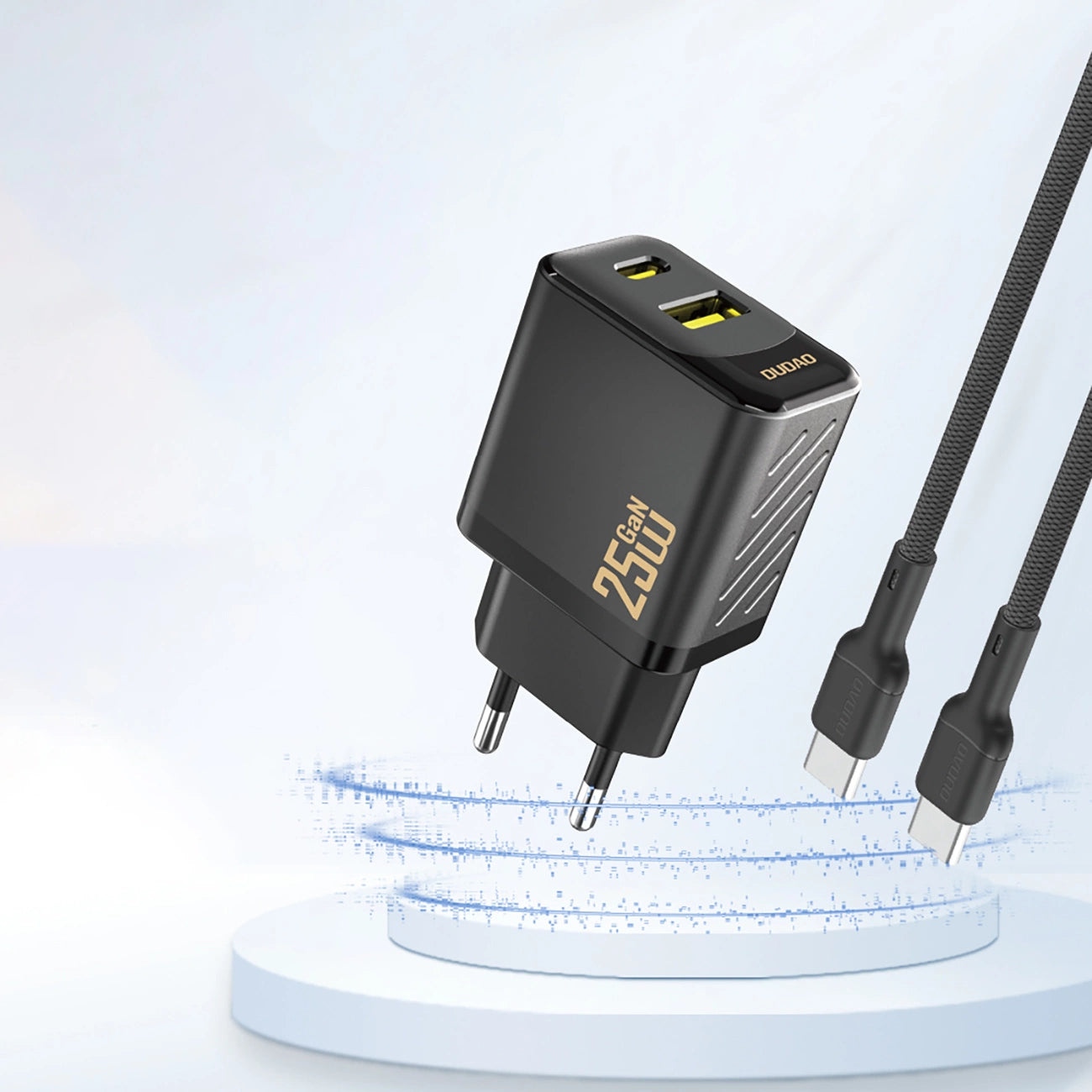 Dudao A26T GaN 25W USB-A, USB-C Charger - Black_2