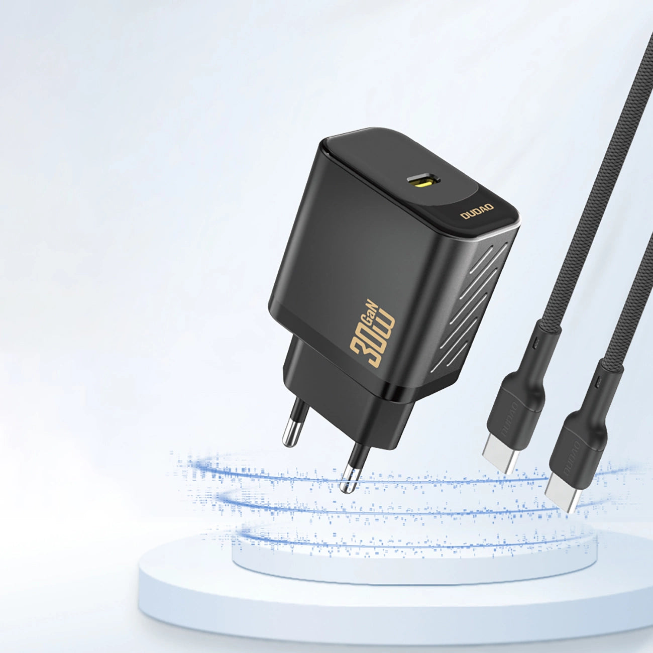 Dudao A27P 30W PD GaN USB-C Wall Charger - Black_1
