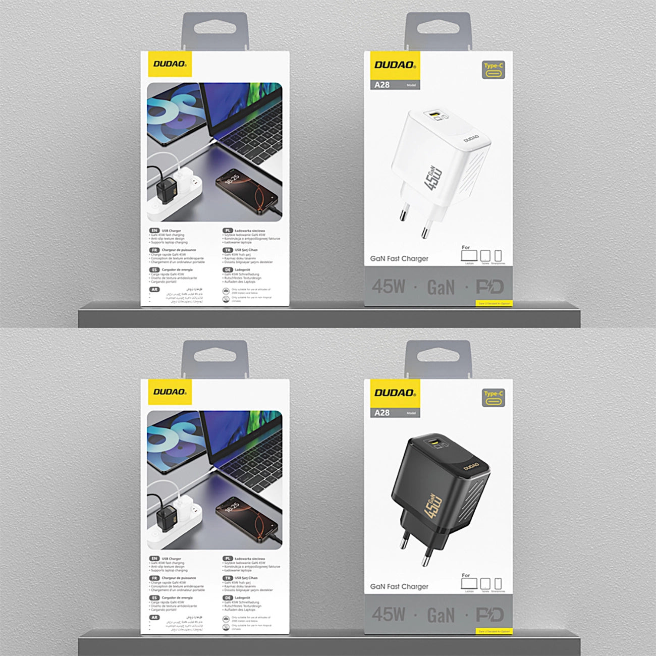 Dudao A28 45W GaN USB-C Wall Charger - Black_3