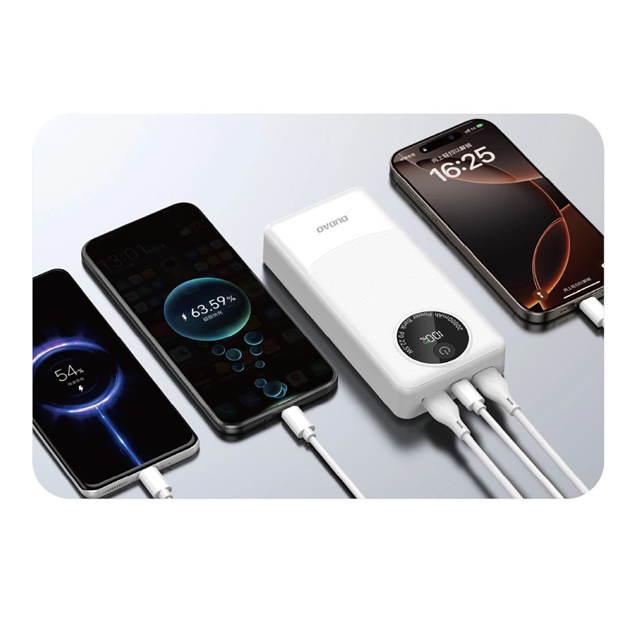 Powerbank Dudao K12Pro 22.5W PD 20000mAh USB-A, USB-C - white_3