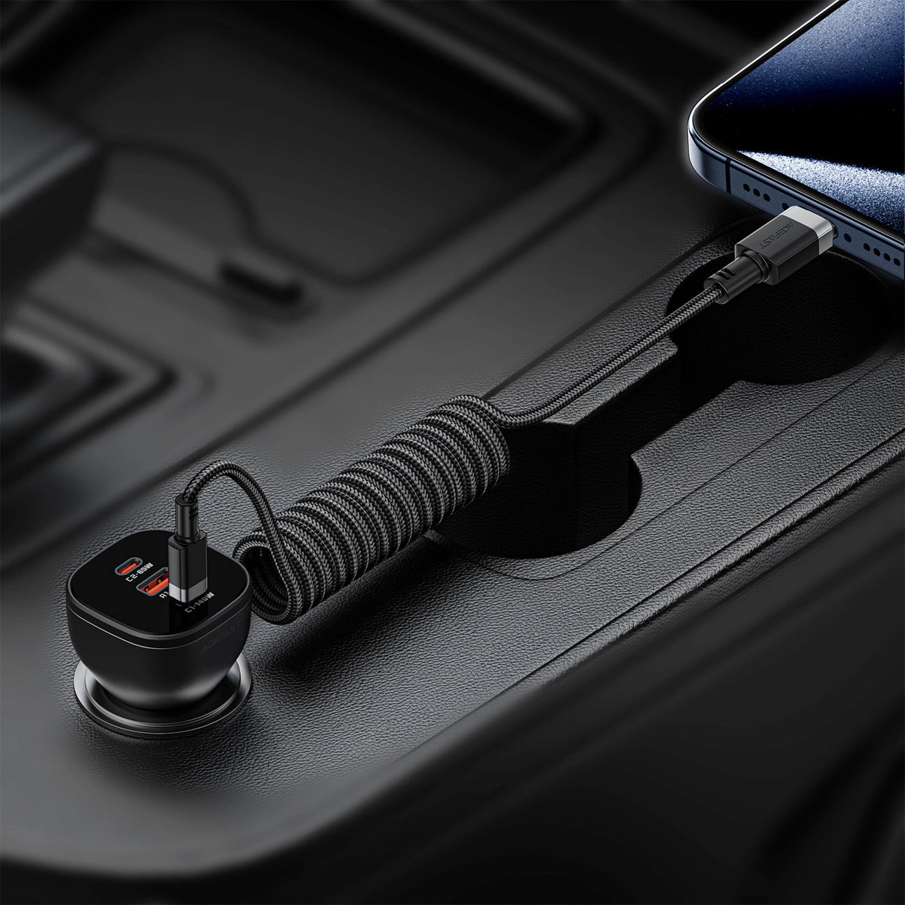 Acefast C14-03 USB-C - USB-C Spring Cable 480Mb/s 3A 1.2m - Black_6