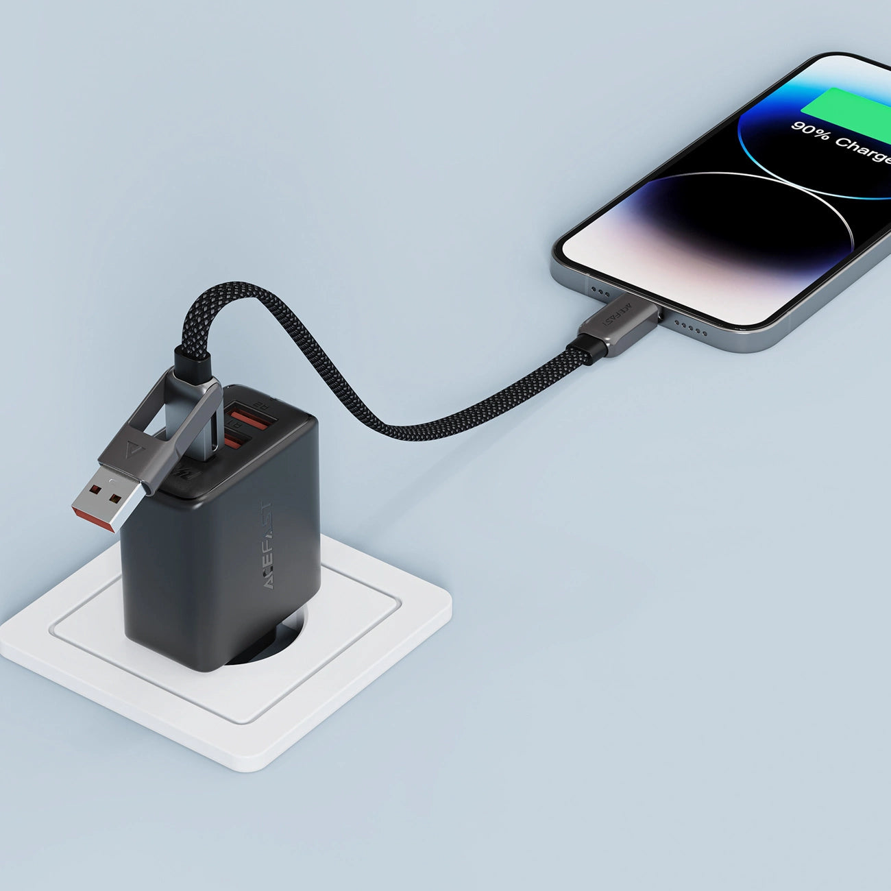 Acefast C13-05 USB-C - USB-A / USB-C Cable 480Mb/s 3A 0.2m - Black_6