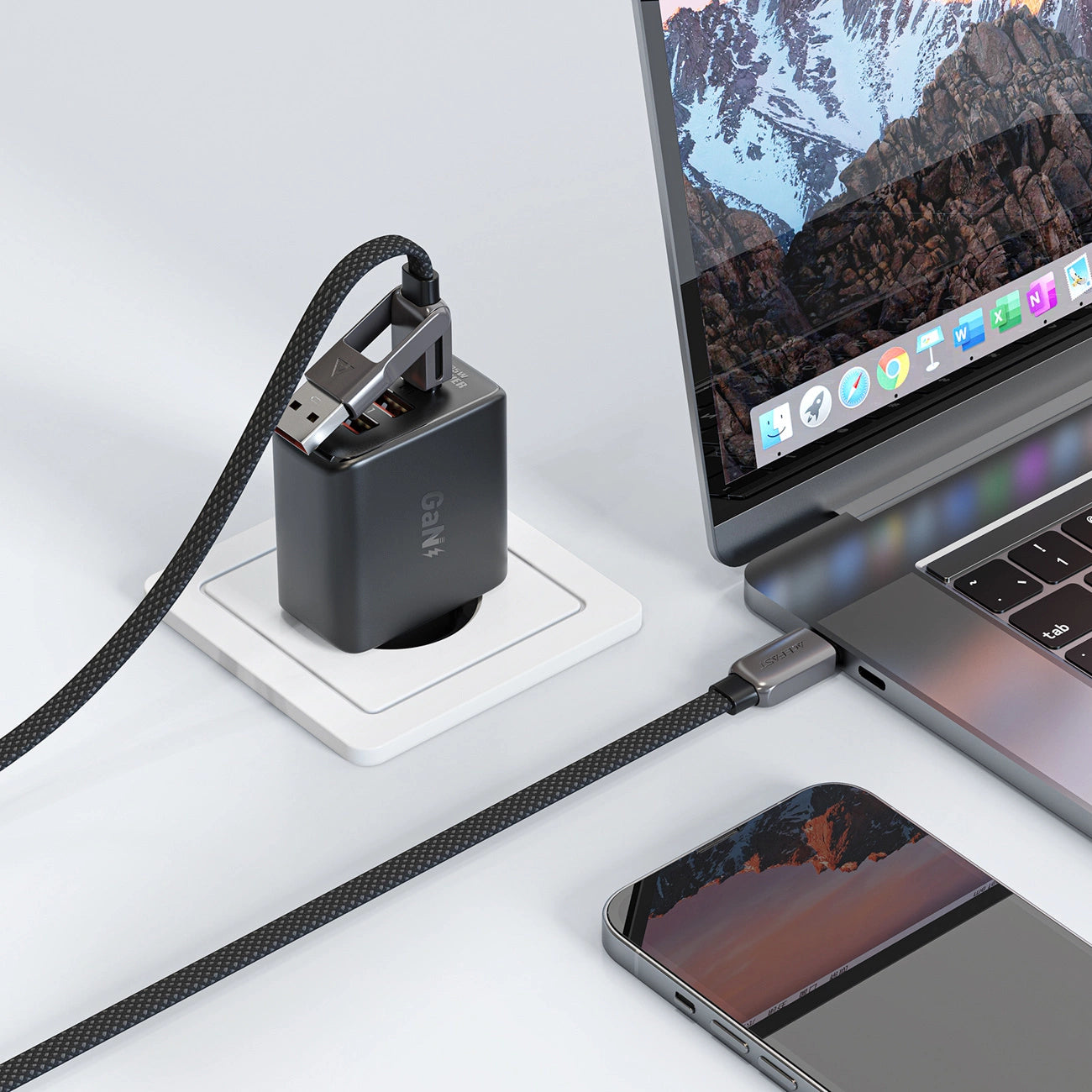 Acefast C13-04 USB-C - USB-A / USB-C Cable 480Mb/s 3A 1.2m - Black_4