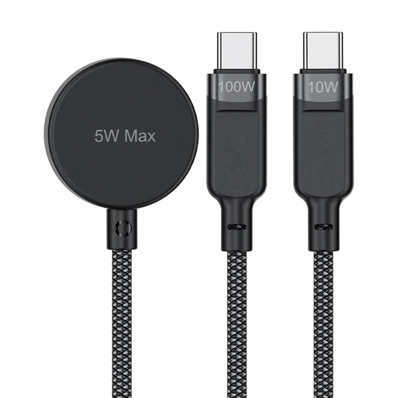 Acefast C6-11 USB-C 3in1 Cable - 2x USB-C / Qi 480Mb/s 100W 1.2m - black_1