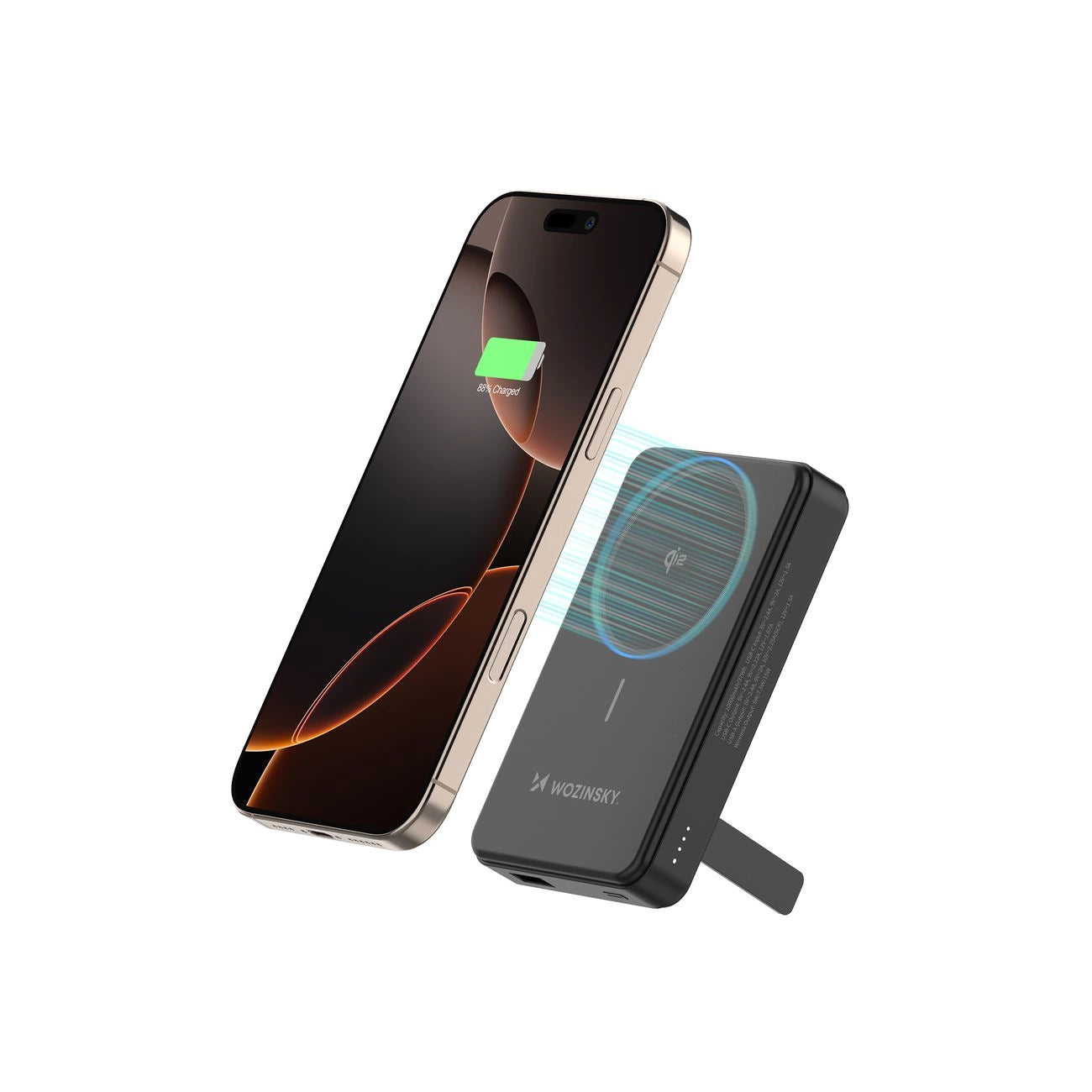 Powerbank Wozinsky WLWP-10KA0Y3S 22.5W PD Qi2 10000 mAh, with stand, 1x USB-A, 1x USB-C - black_11