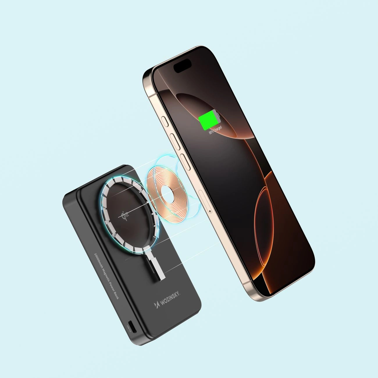 Powerbank Wozinsky WLWP-10KA0Y3S 22.5W PD Qi2 10000 mAh, with stand, 1x USB-A, 1x USB-C - black_16