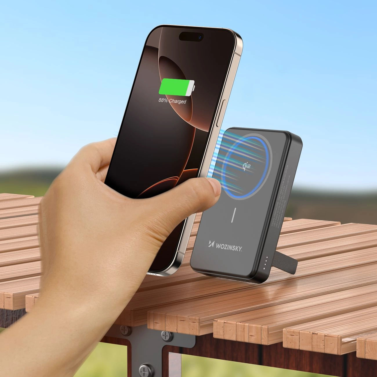 Powerbank Wozinsky WLWP-10KA0Y3S 22.5W PD Qi2 10000 mAh, with stand, 1x USB-A, 1x USB-C - black_20