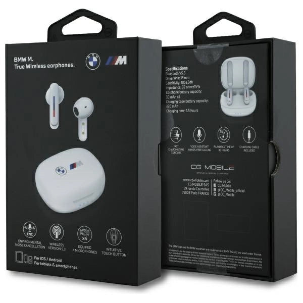BMW Bluetooth headphones BMBEMIATP20LOH TWS + docking station white/white Printed Logos_5