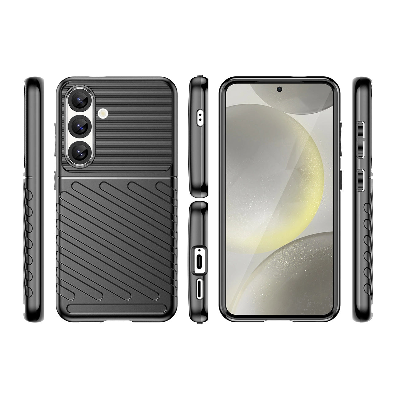Thunder Case Samsung Galaxy S25 Silicone Armored Case Black_2