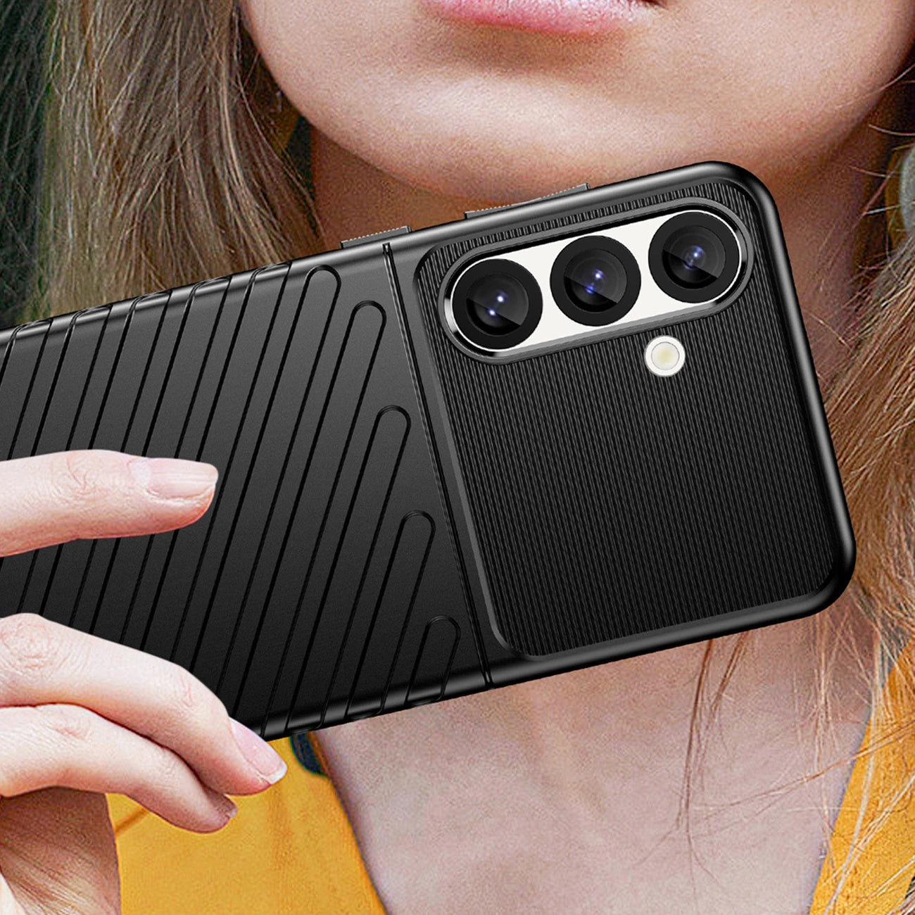 Thunder Case Samsung Galaxy S25 Silicone Armored Case Black_5