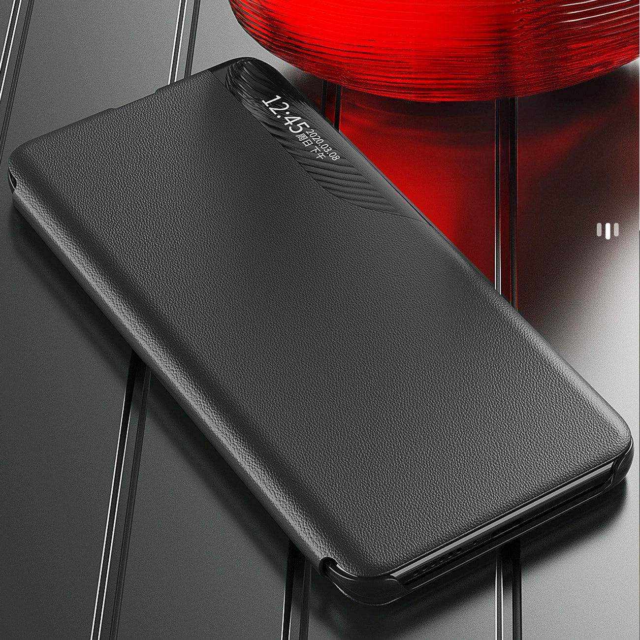 Eco Leather View Case for Samsung Galaxy S25 with Flip Stand - Black_3