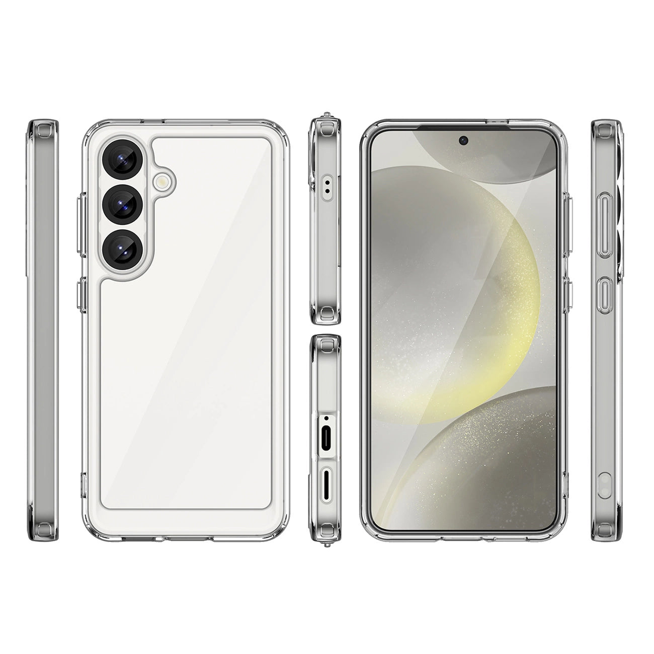 Outer Space Case with Gel Frame for Samsung Galaxy S25 - Clear Black_1