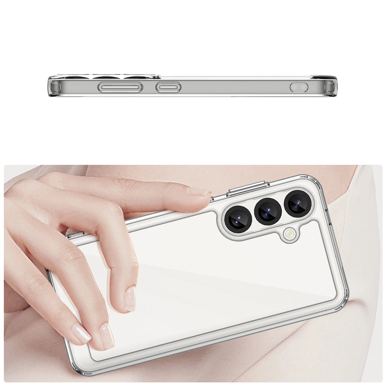 Outer Space Case with Gel Frame for Samsung Galaxy S25 - Clear Black_3