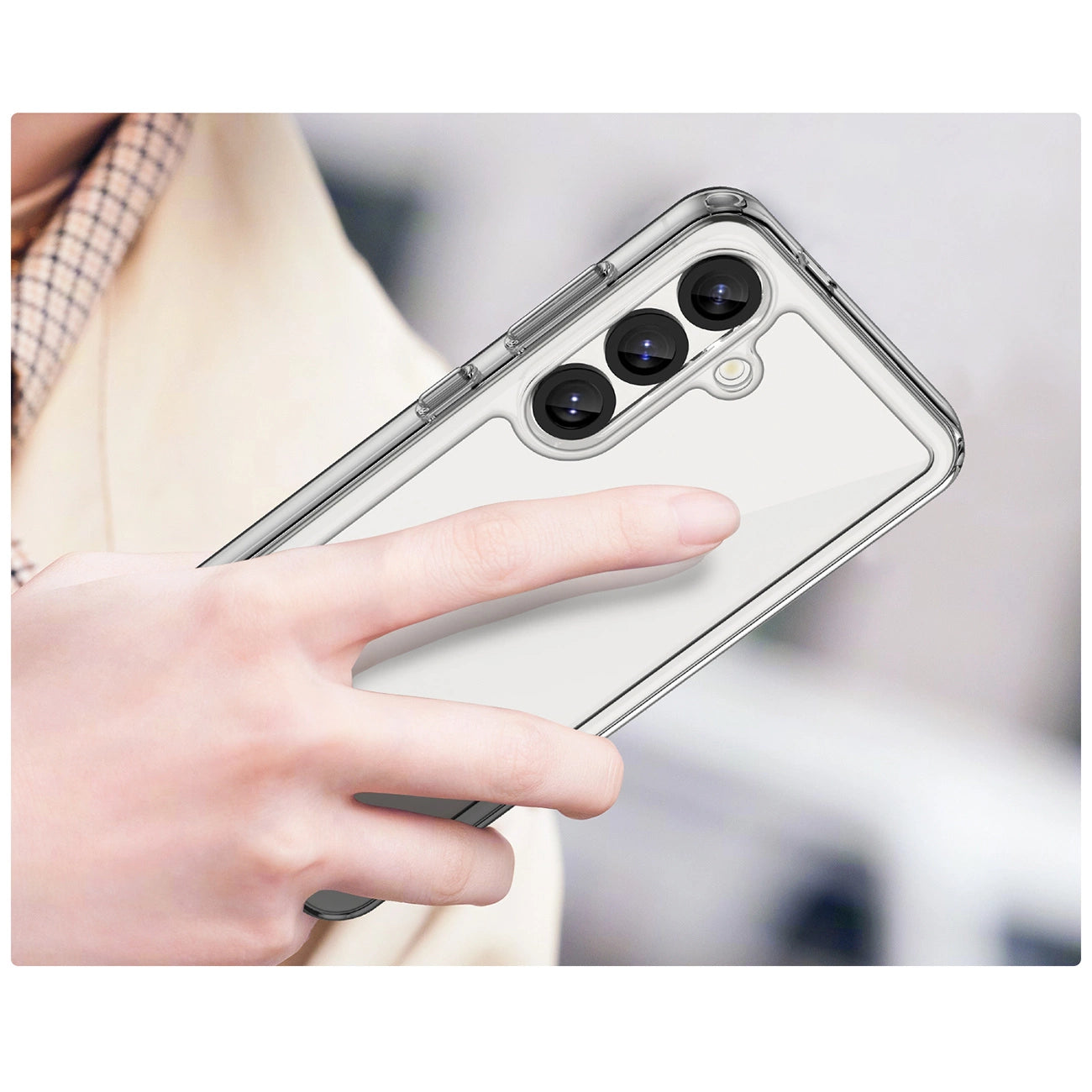 Outer Space Case with Gel Frame for Samsung Galaxy S25 - Clear Black_4