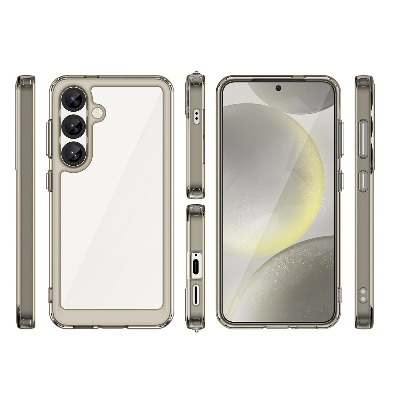 Outer Space Case with Gel Frame for Samsung Galaxy S25 - Clear Black_1
