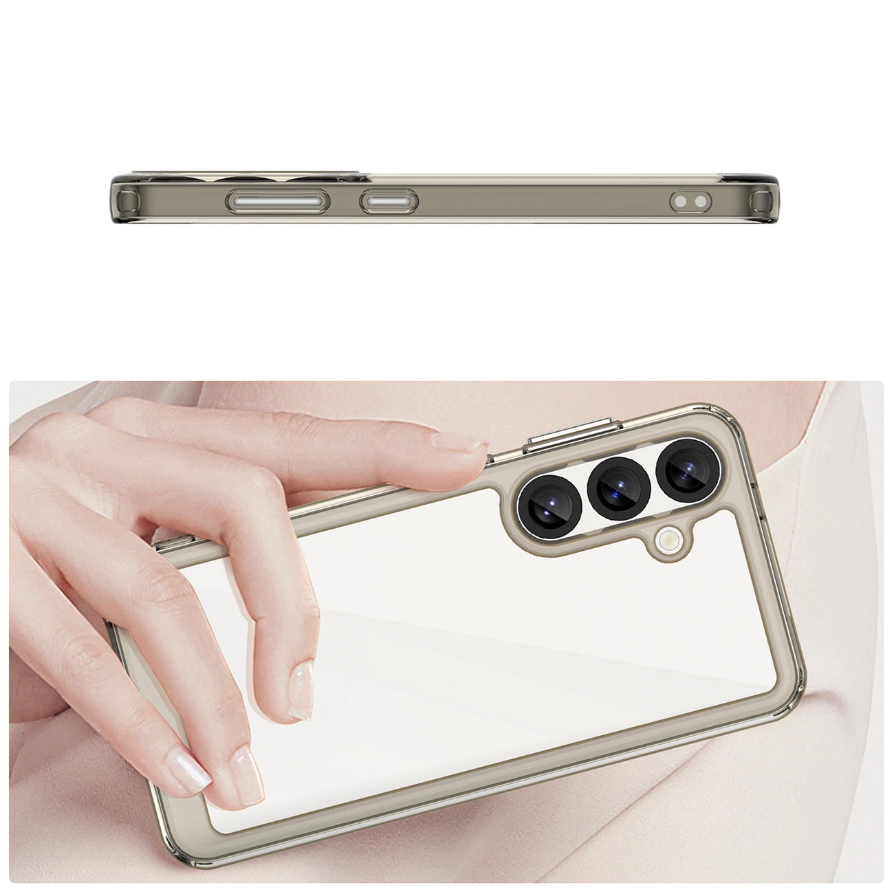 Outer Space Case with Gel Frame for Samsung Galaxy S25 - Clear Black_3