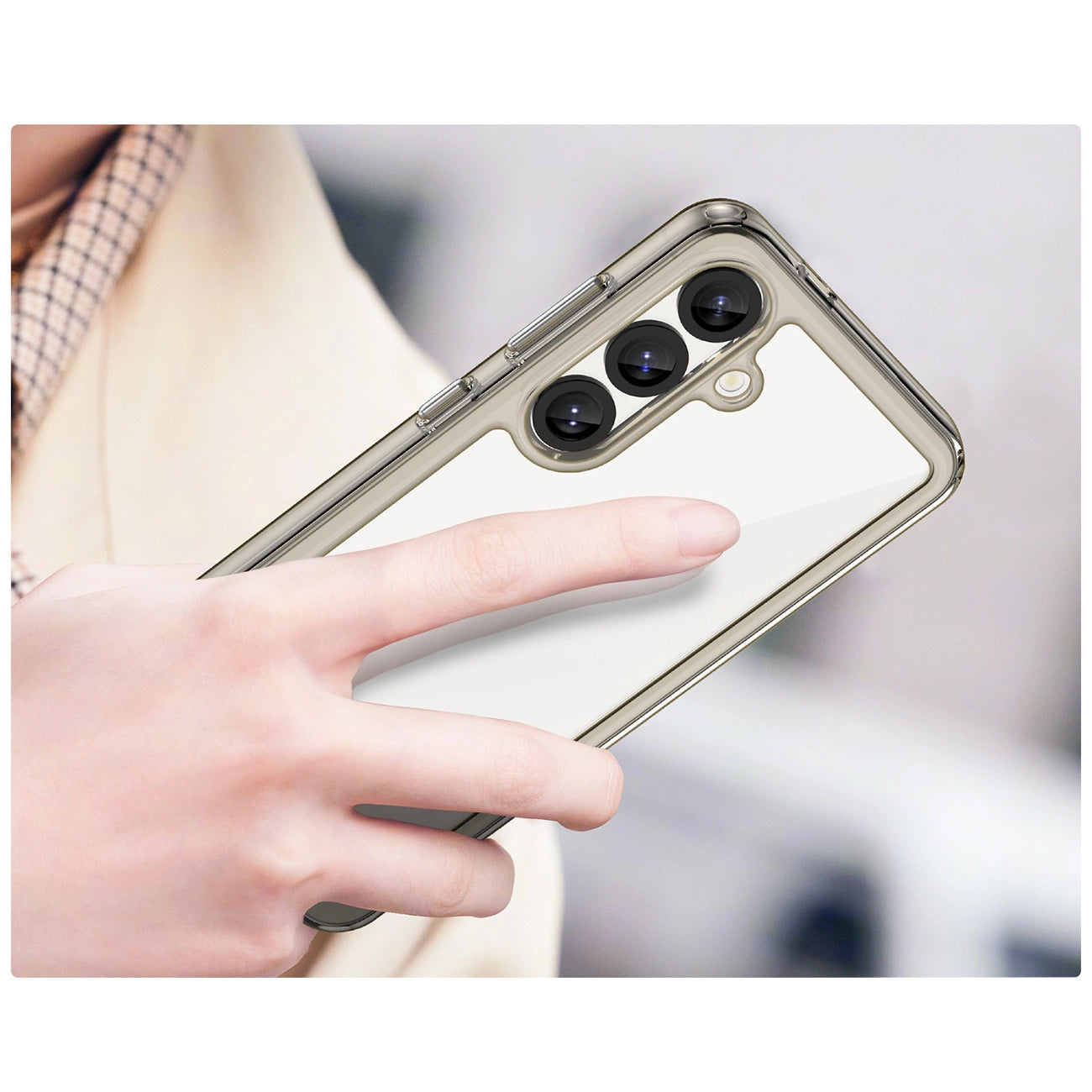 Outer Space Case with Gel Frame for Samsung Galaxy S25 - Clear Black_6