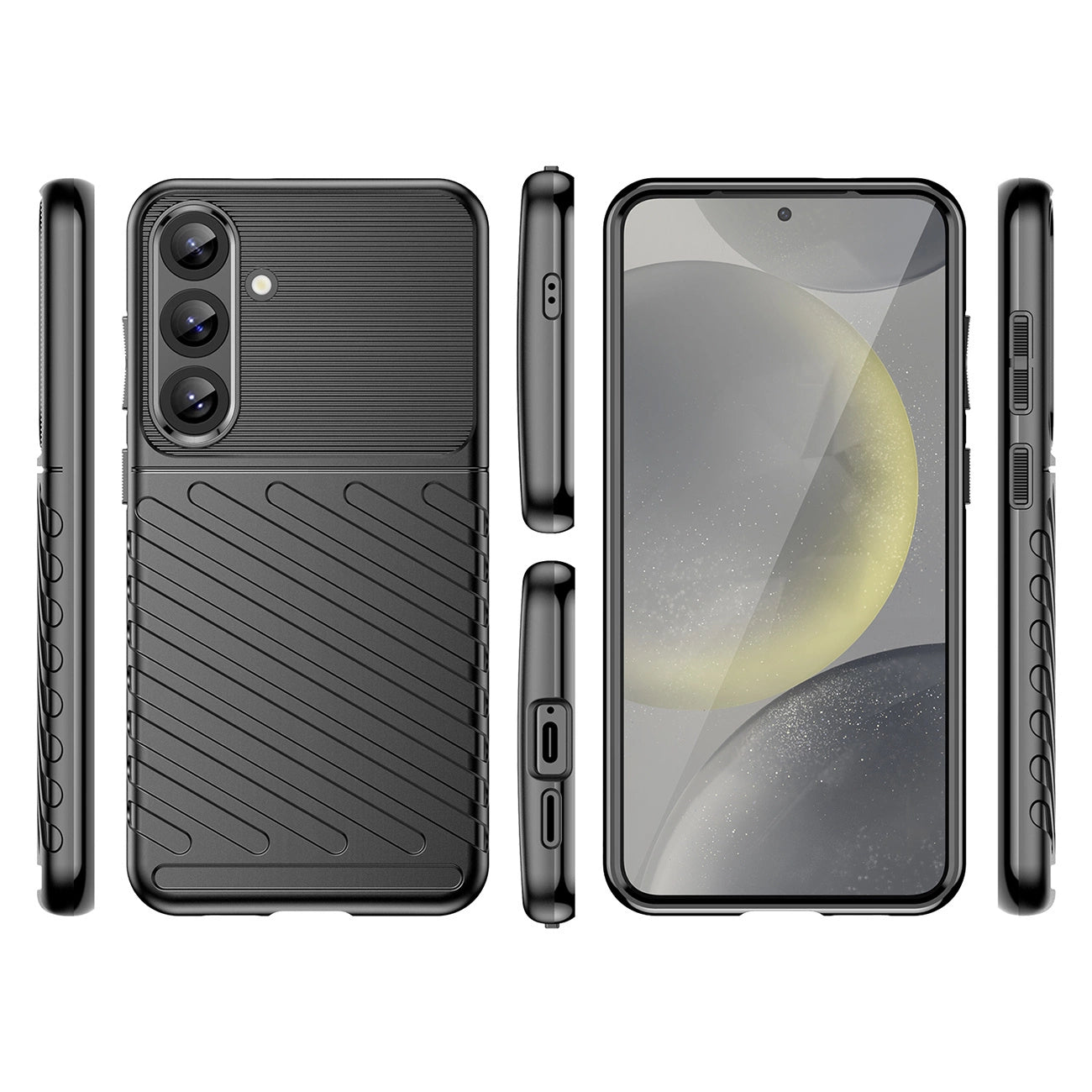 Thunder Case for Samsung Galaxy S25+ Silicone Armored Cover - Black_2