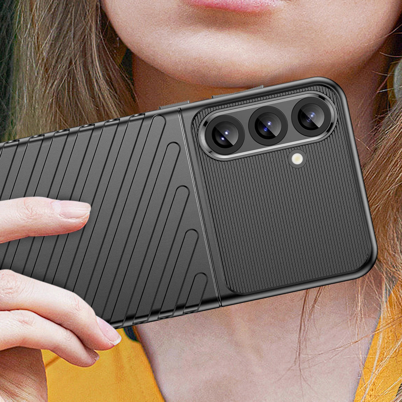 Thunder Case for Samsung Galaxy S25+ Silicone Armored Cover - Black_4