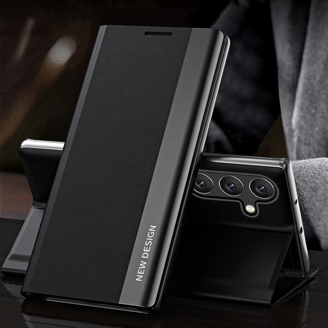 Sleep Case Pro Samsung Galaxy S25+ Case with Flip and Stand - Black_1