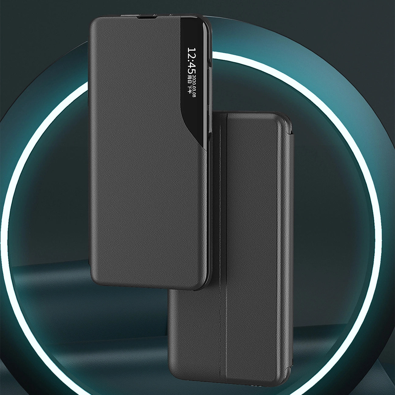 Eco Leather View Case for Samsung Galaxy S25 Ultra with Flip and Stand - Black_1