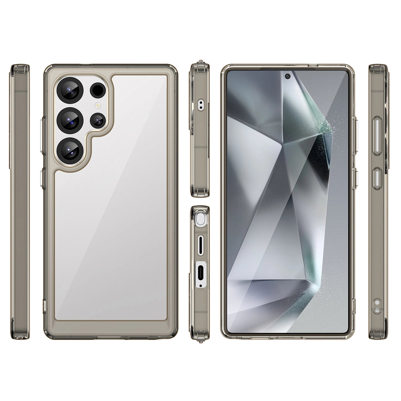 Outer Space Case with Gel Frame for Samsung Galaxy S25 Ultra - Clear Black_1