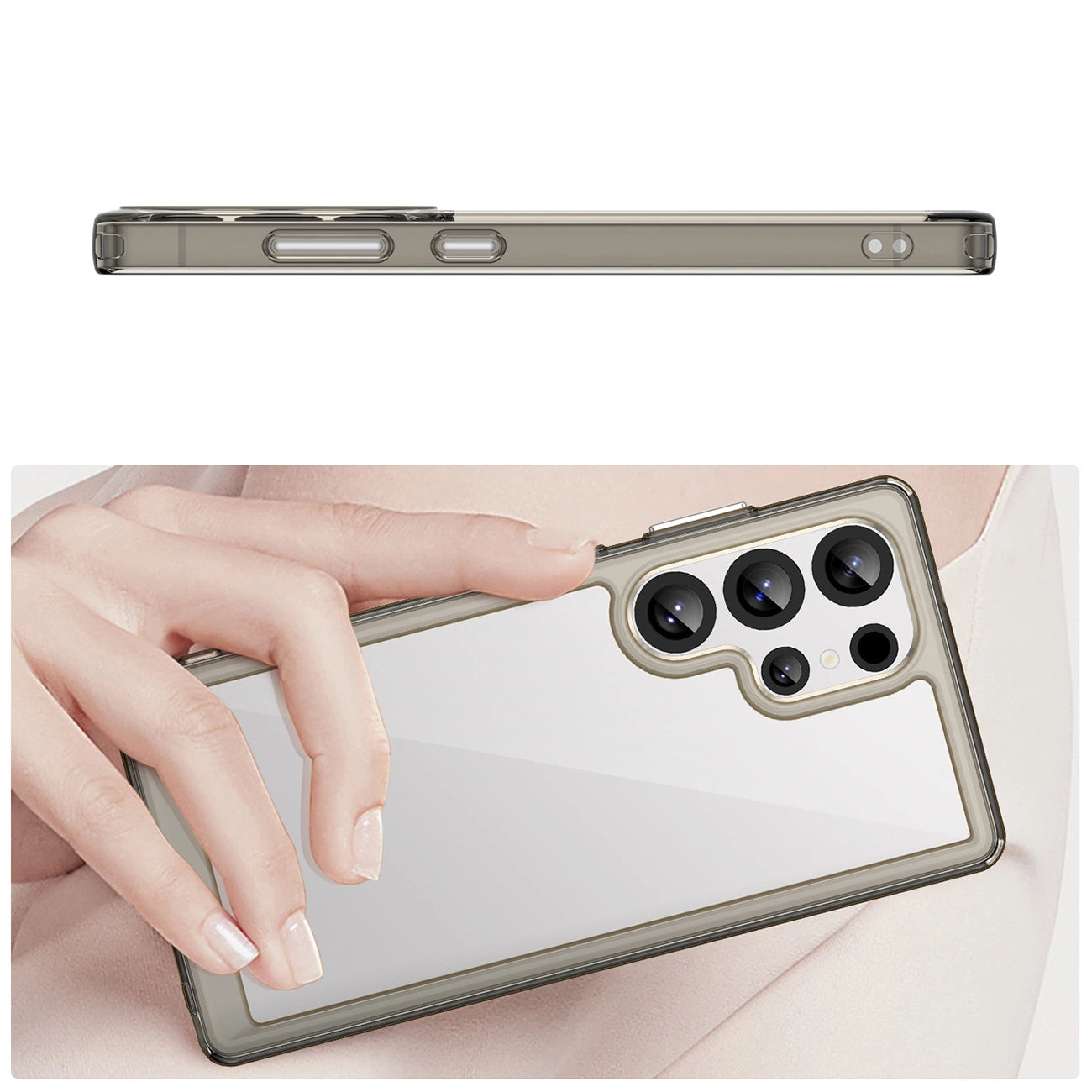 Outer Space Case with Gel Frame for Samsung Galaxy S25 Ultra - Clear Black_3