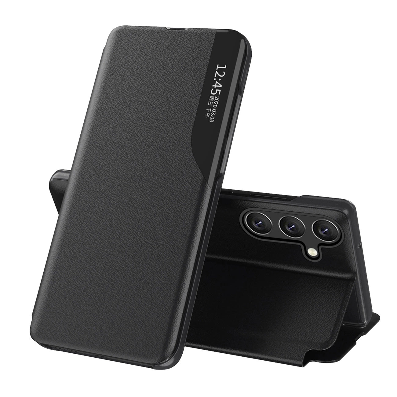 Eco Leather View Case for Samsung Galaxy A16 / A16 5G with Flip and Stand - Black_0