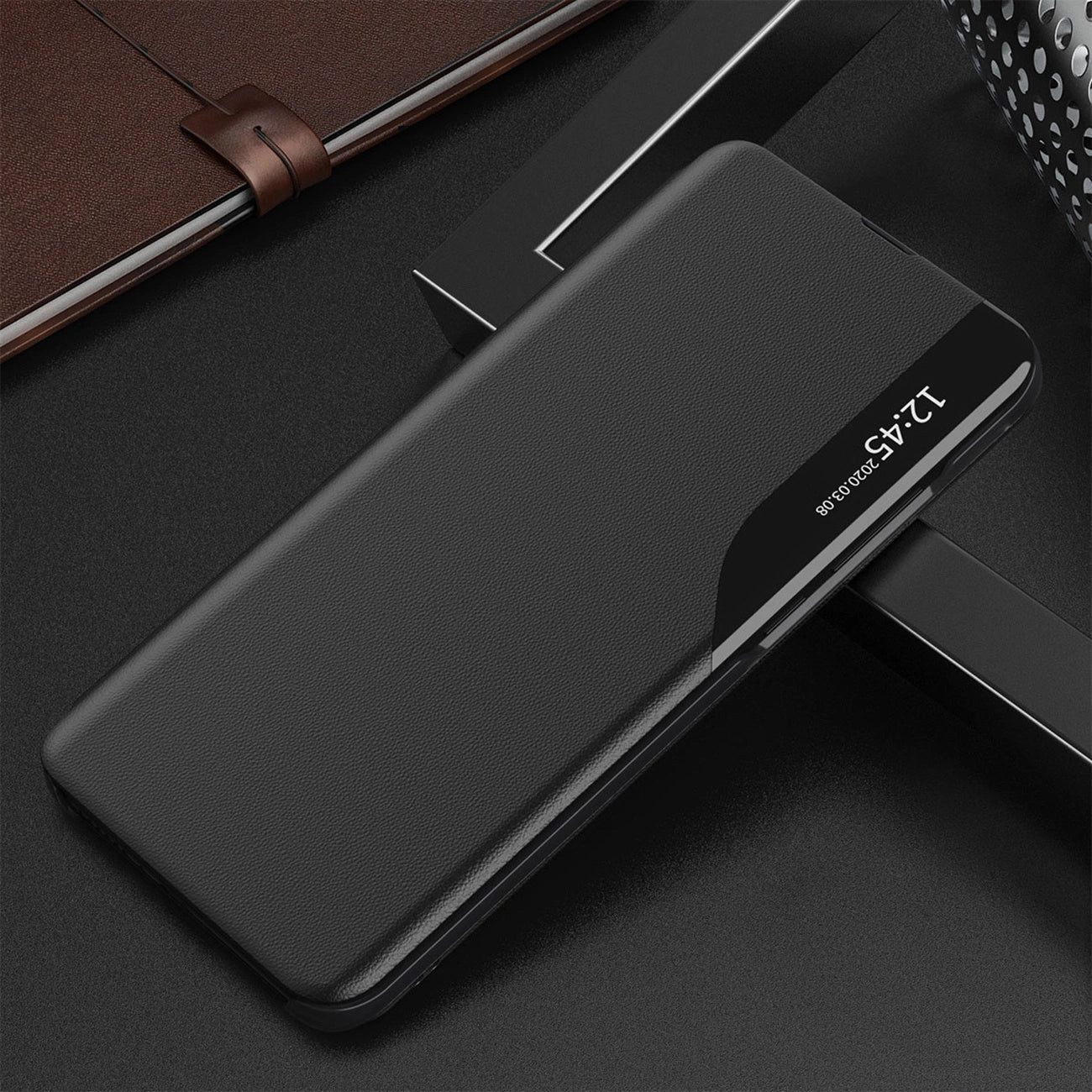 Eco Leather View Case for Samsung Galaxy A16 / A16 5G with Flip and Stand - Black_9