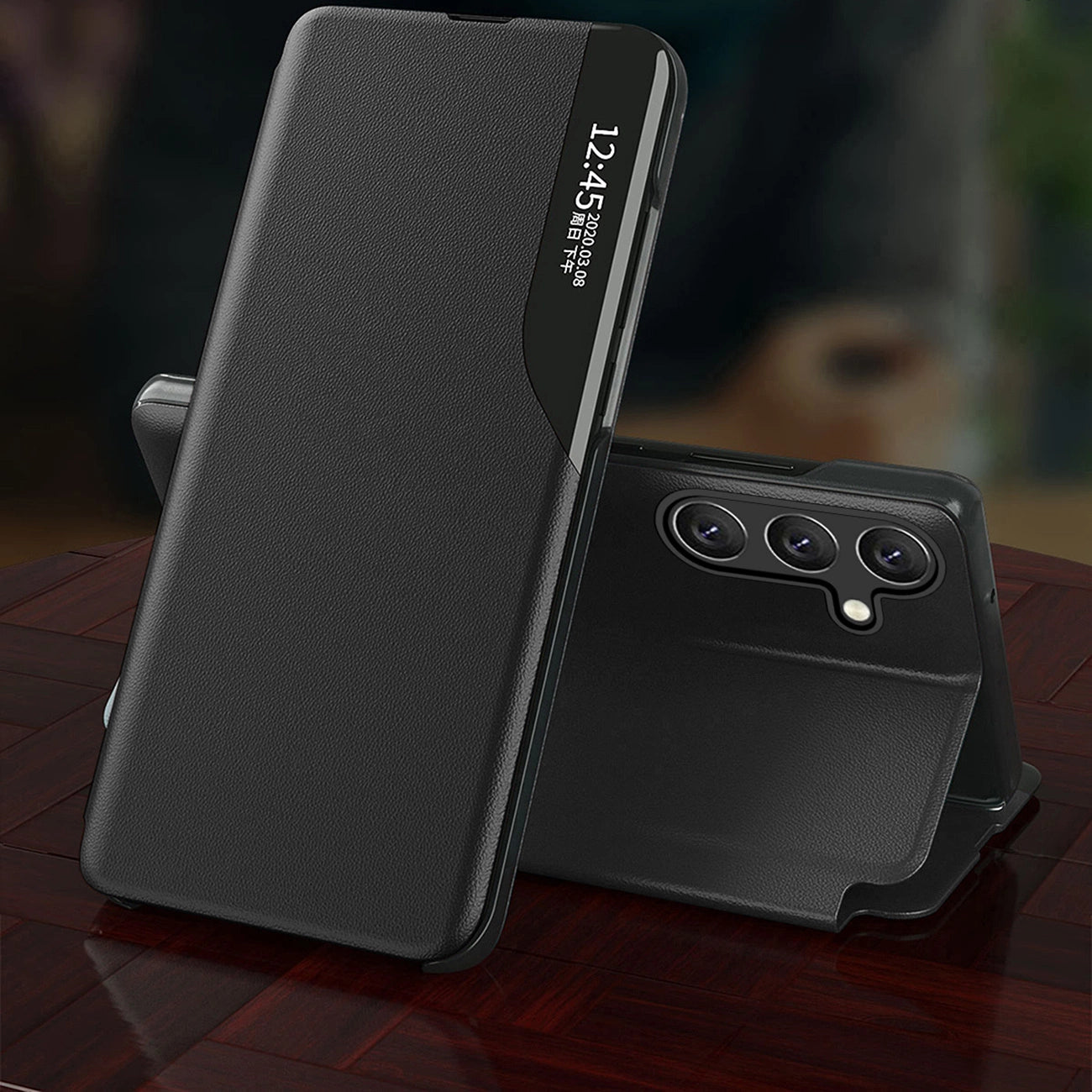 Eco Leather View Case for Samsung Galaxy A16 / A16 5G with Flip and Stand - Black_5