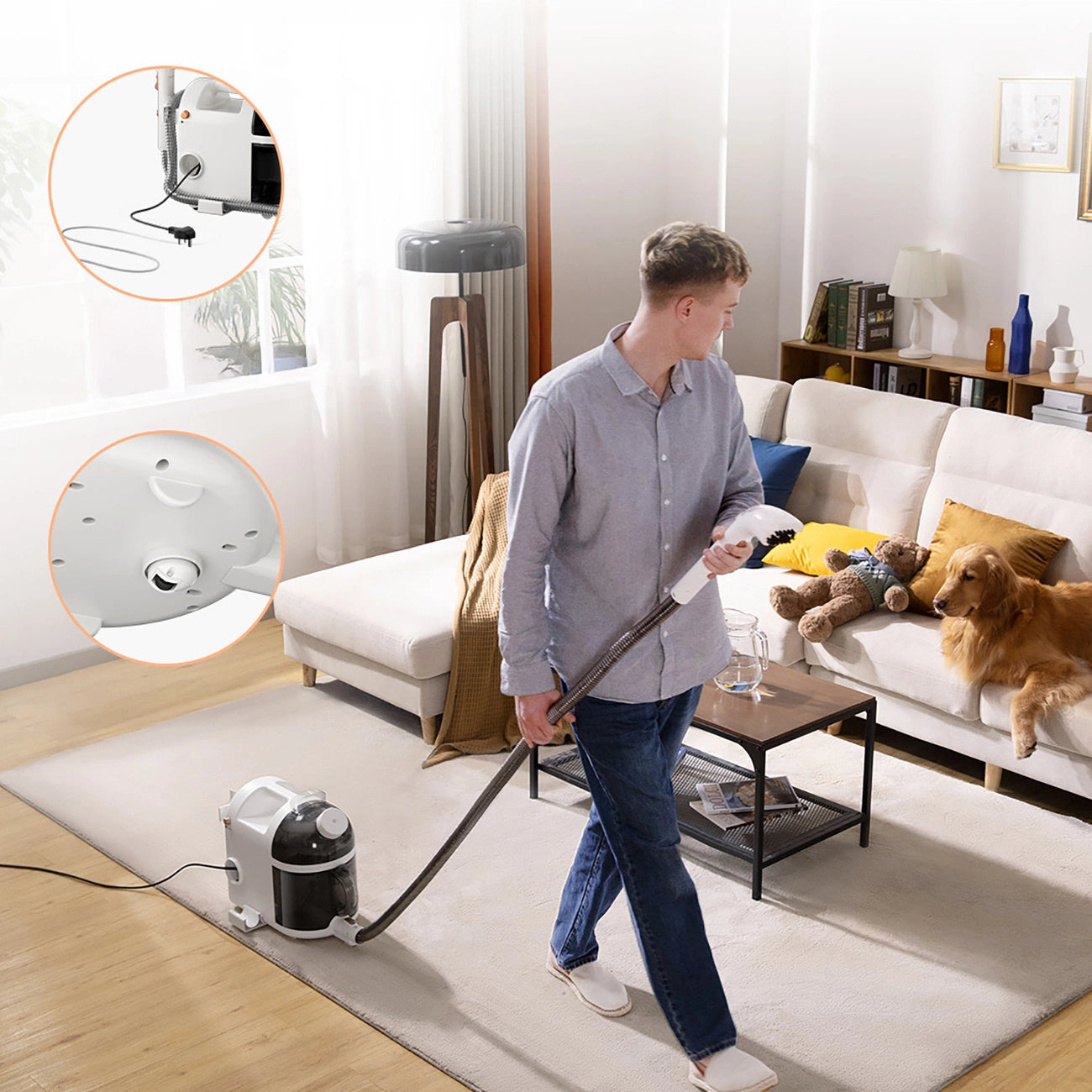UWANT B200 12000Pa 1900W washing vacuum cleaner with Deep Cleaning steam cleaning function - white_10