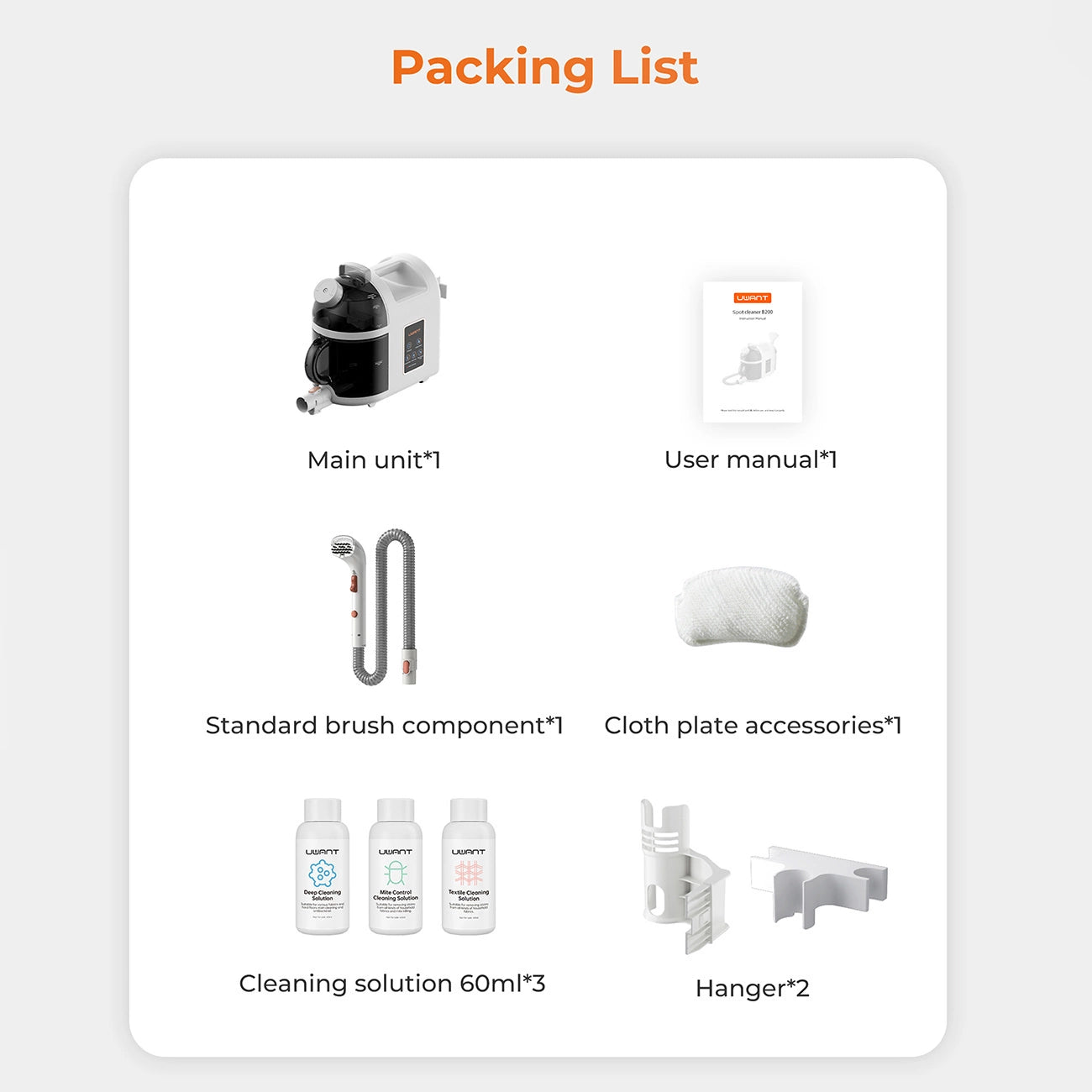 UWANT B200 12000Pa 1900W washing vacuum cleaner with Deep Cleaning steam cleaning function - white_6