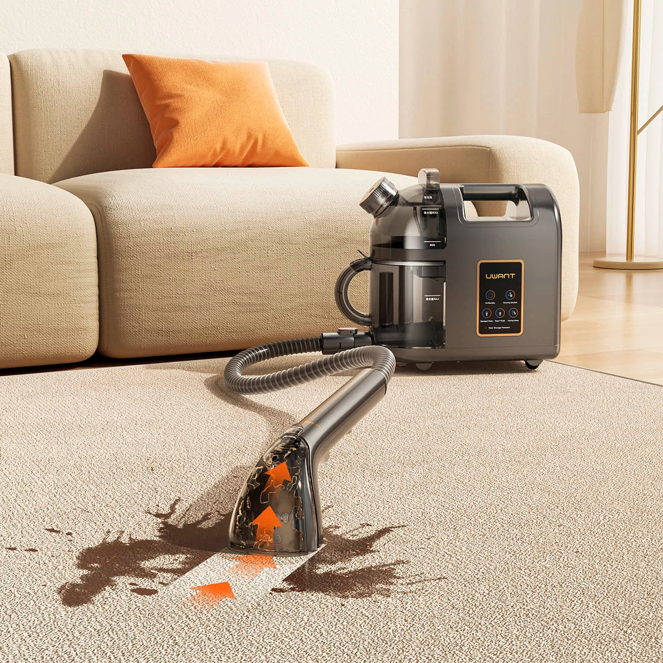 UWANT B200 12000Pa 1900W washing vacuum cleaner with Deep Cleaning steam cleaning function - gray_10