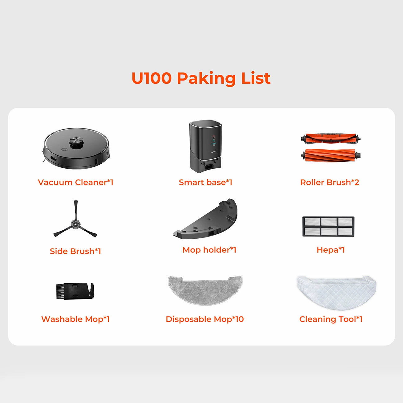 UWANT U100 Robot Vacuum Cleaner with Mop Function + Charging/Cleaning Station - Black_5