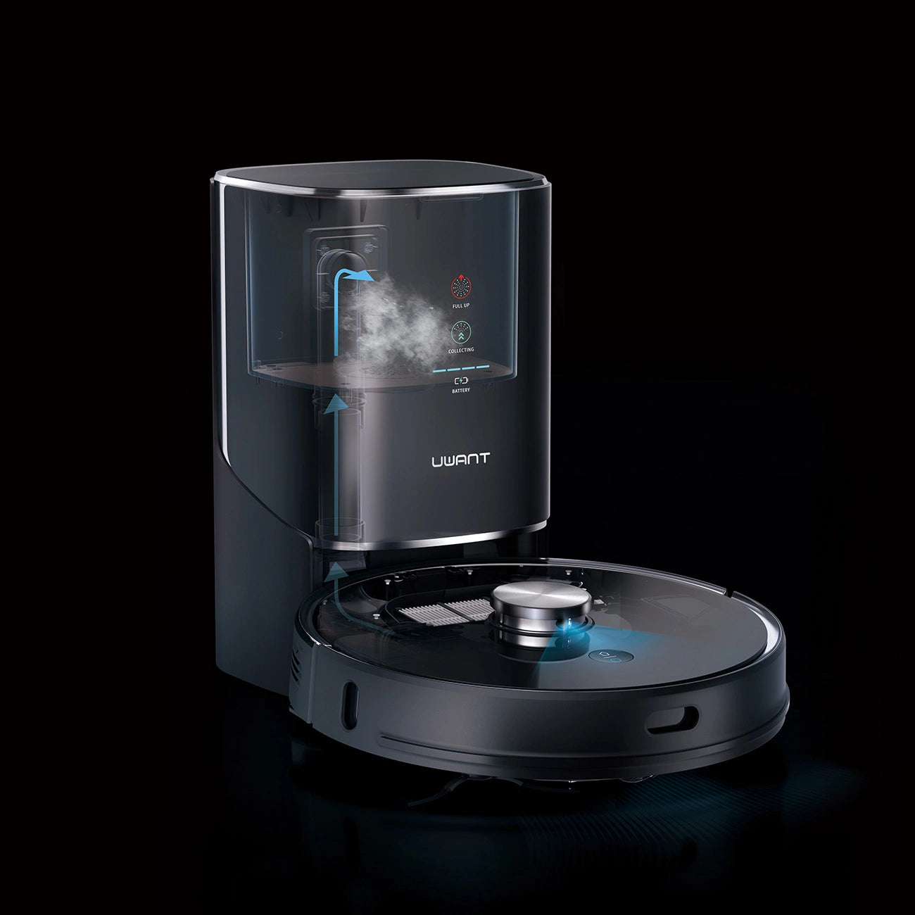 UWANT U100 Robot Vacuum Cleaner with Mop Function + Charging/Cleaning Station - Black_8