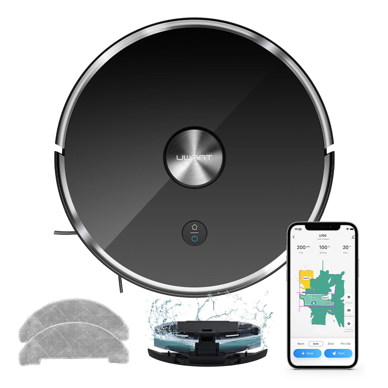 UWANT U100 Lite Robot Vacuum Cleaner with Mop Function + Charging Station - Gray_7
