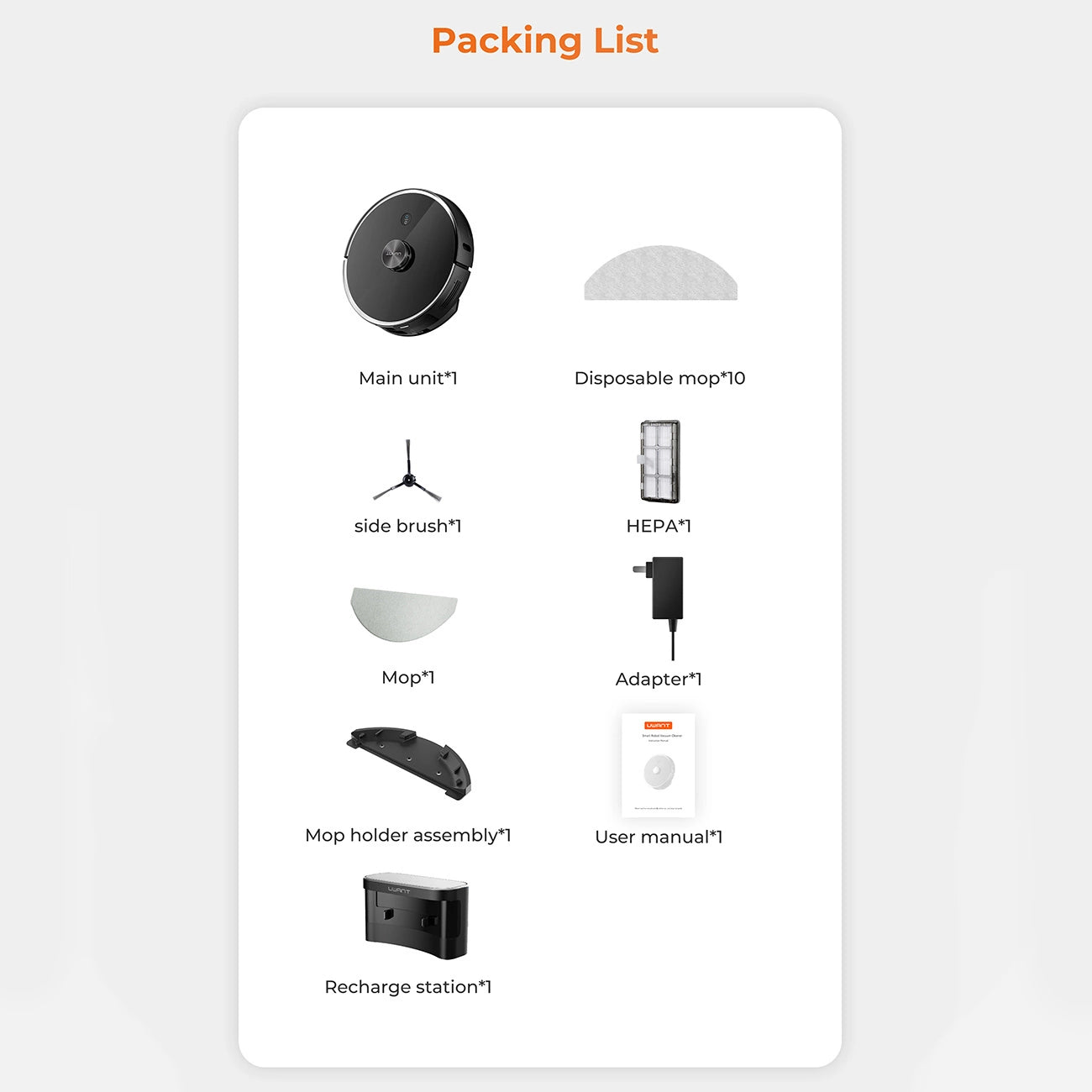 UWANT U100 Lite Robot Vacuum Cleaner with Mop Function + Charging Station - Gray_6