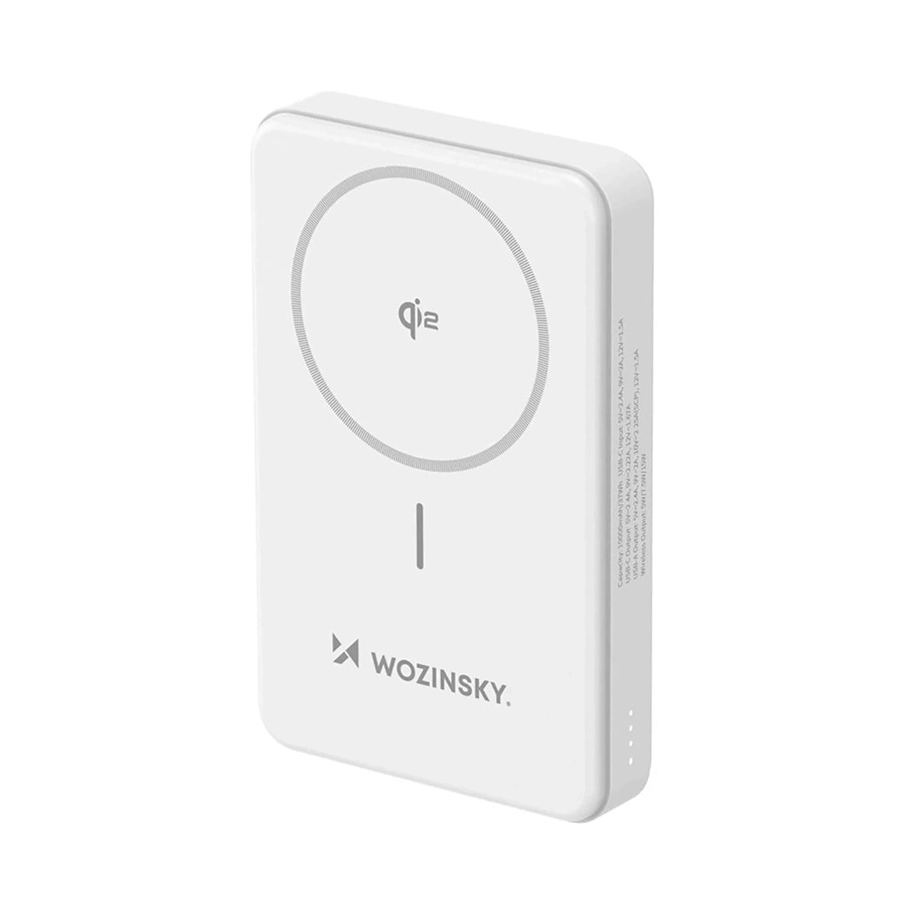Powerbank Wozinsky WLWP-10KA0Y3WS 22.5W PD Qi2 10000 mAh, with stand, 1x USB-A, 1x USB-C - white_0