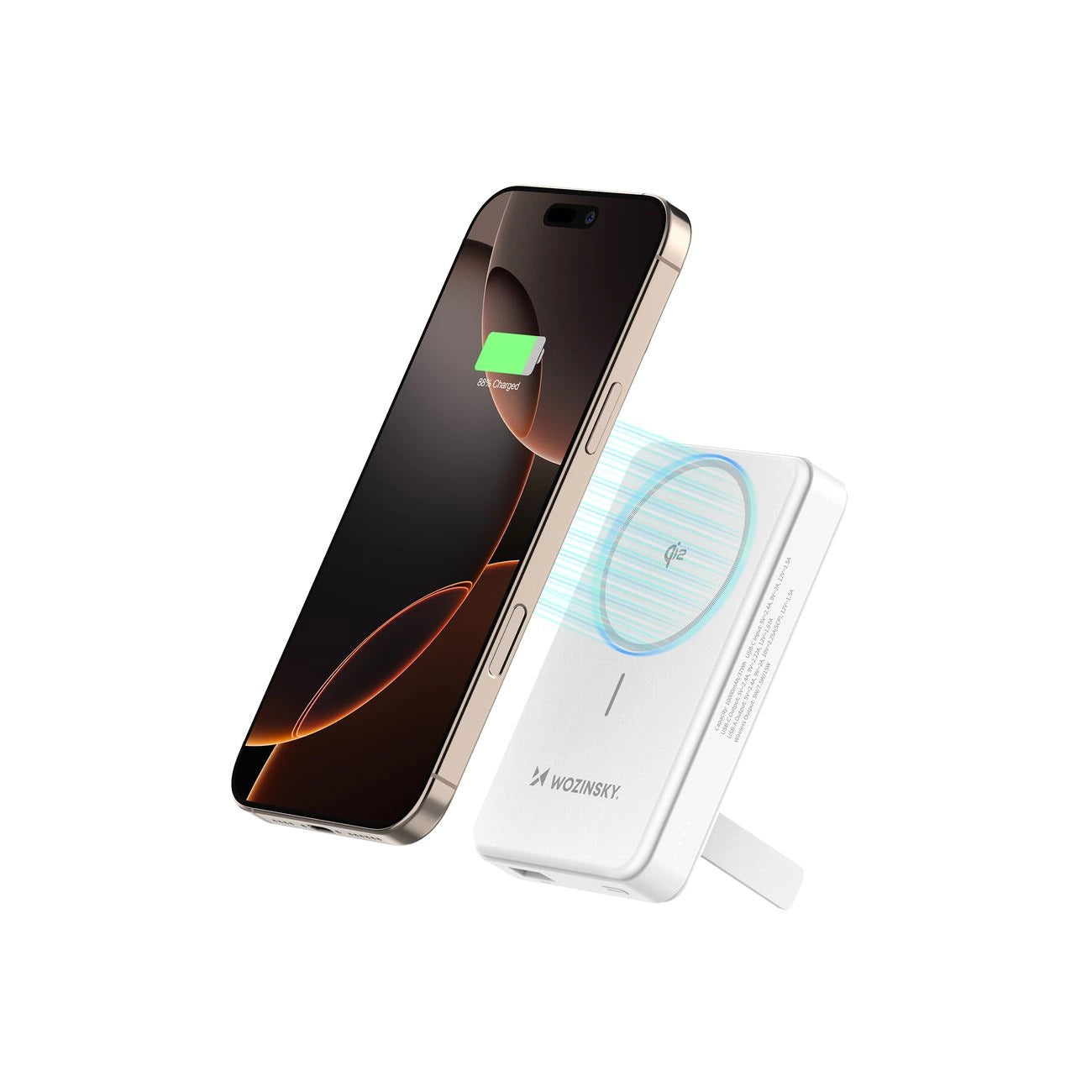 Powerbank Wozinsky WLWP-10KA0Y3WS 22.5W PD Qi2 10000 mAh, with stand, 1x USB-A, 1x USB-C - white_14