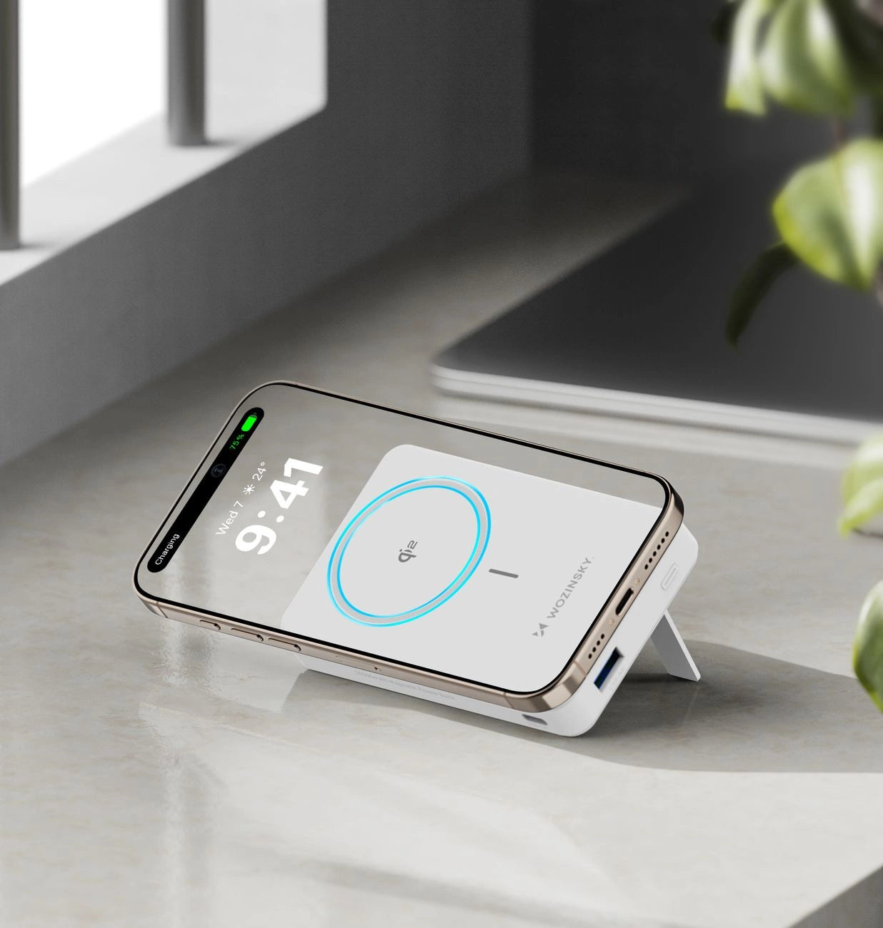 Powerbank Wozinsky WLWP-10KA0Y3WS 22.5W PD Qi2 10000 mAh, with stand, 1x USB-A, 1x USB-C - white_6