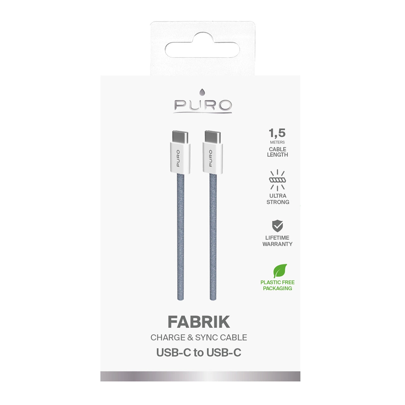 Puro Fabrik 60W USB-C - USB-C Cable 1.5m - Blue_2