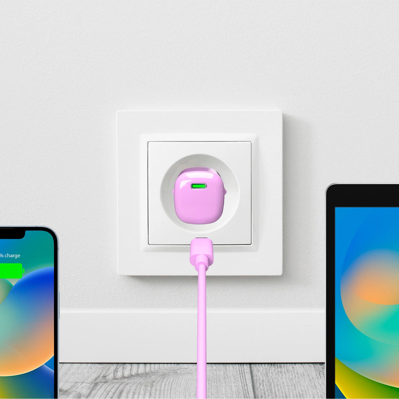 Puro 20W GaN USB-C Wall Charger - Pink_2