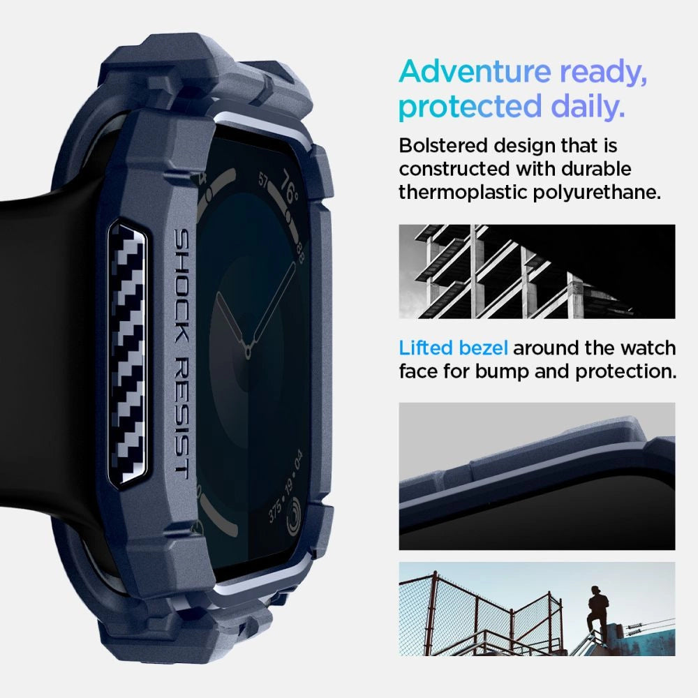 Spigen Rugged Armor Case for Apple Watch 10 46mm - Navy Blue_8
