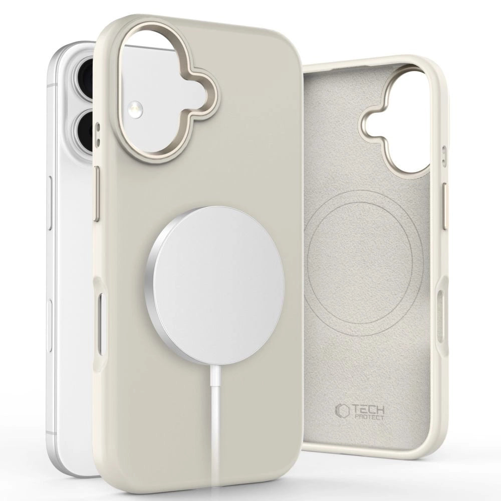 Tech-Protect Silicone PU MagSafe iPhone 16 Case - Beige_0