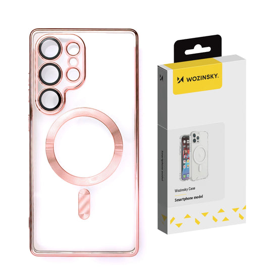 Wozinsky Electroplated Case with Magsafe for Samsung Galaxy S25 Ultra - Pink_0
